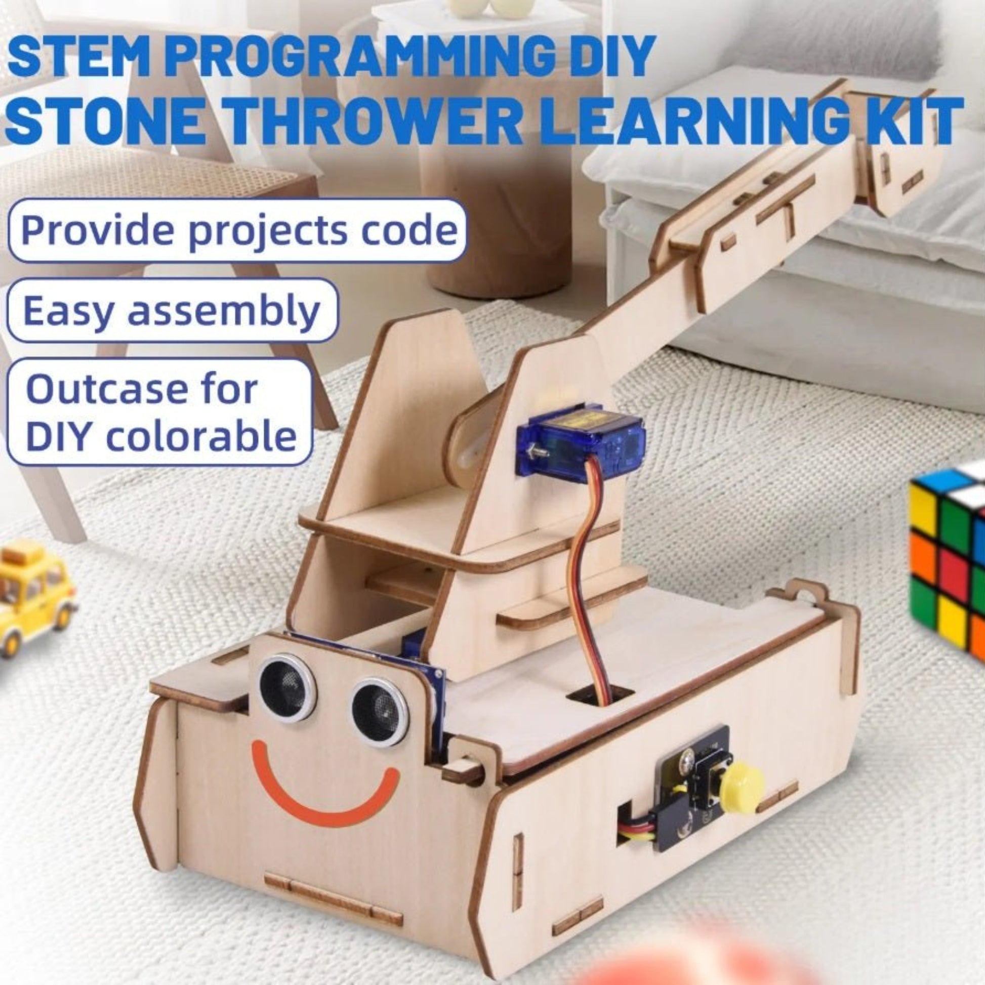 Micro:bit Thrower STEM DIY Learning Kit with easy assembly and project coding features for educational fun.