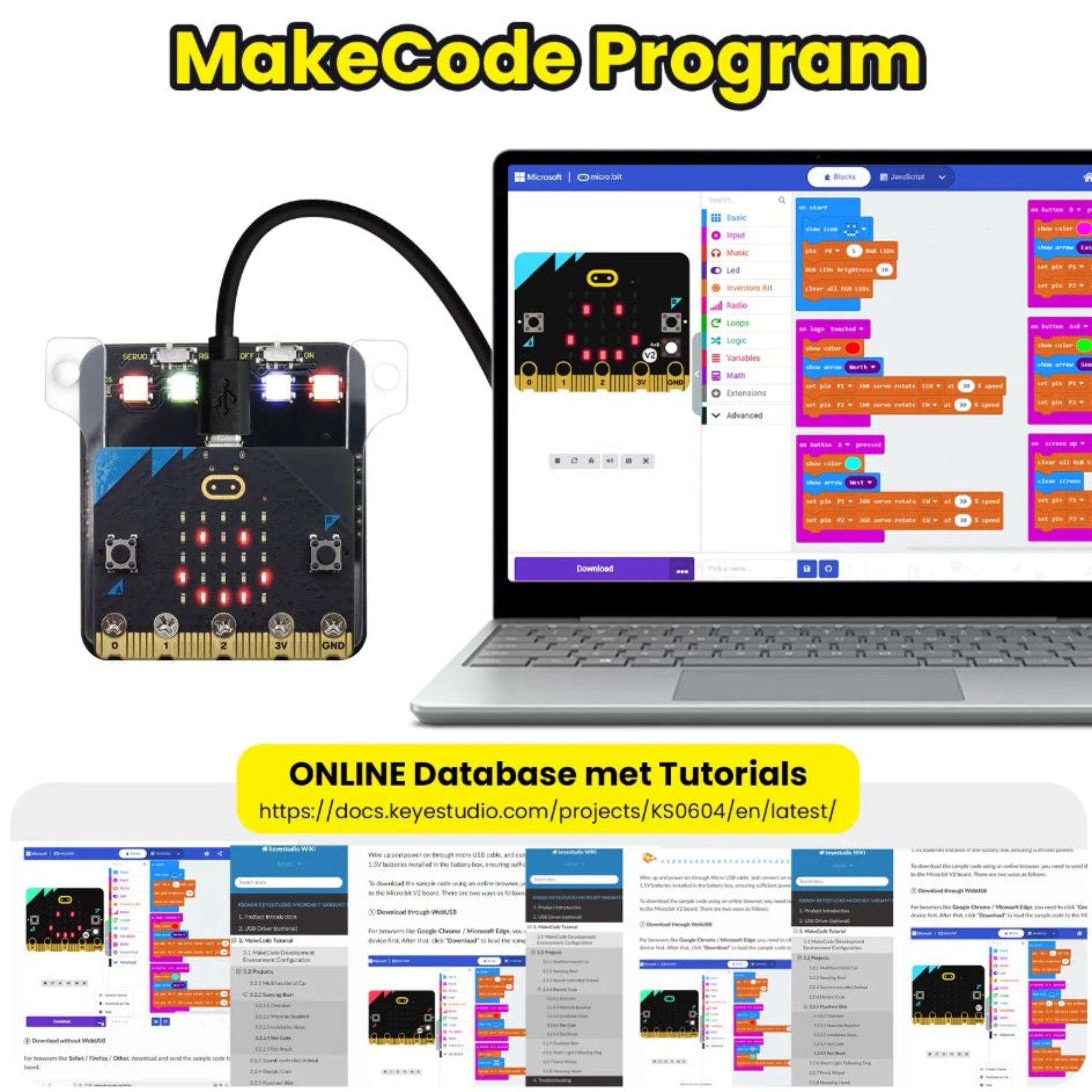 支援微軟 MakeCode 圖像化編程及 JavaScript，附設完整網上教學，歡迎到店尋求基礎技術支援。