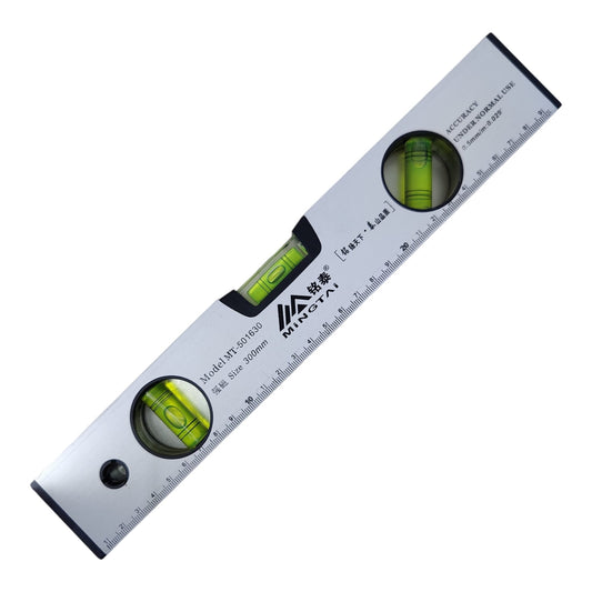 Mingtai MT-501630 30cm magnetic aluminum spirit level with 0.5mm/m high-precision vials.