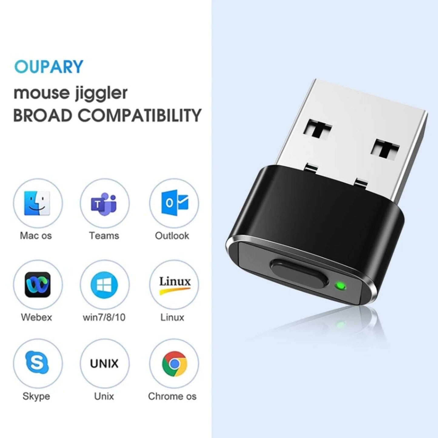 Broad compatibility mouse jiggler for Windows, Mac OS, Linux, Microsoft Teams, and Skype.