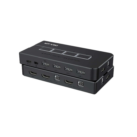MT-VIKI 4 Port HDMI KVM Switch with USB ports for easy control of multiple computers.
