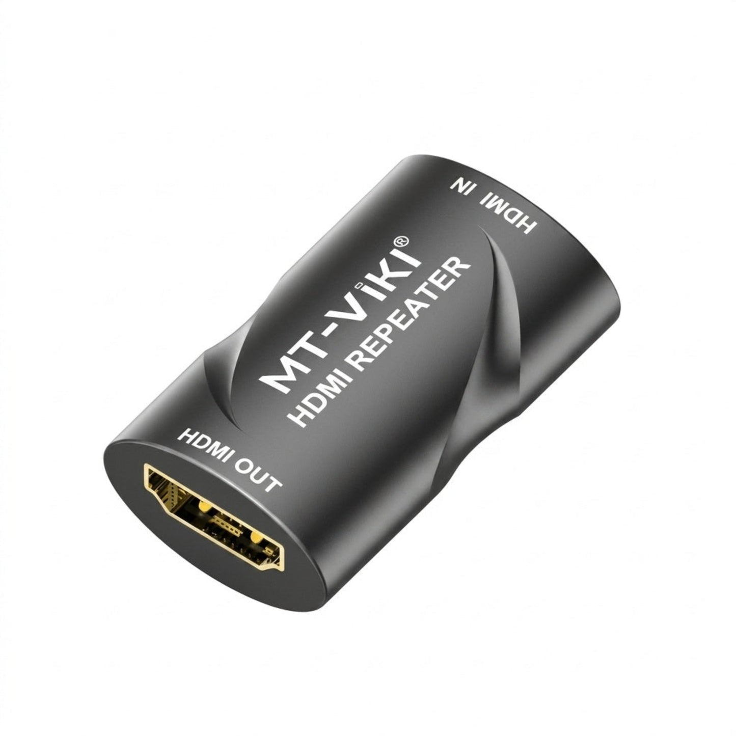 MT-ViKI MT-HE40 HDMI 2.0 signal booster and repeater isolated on white background.