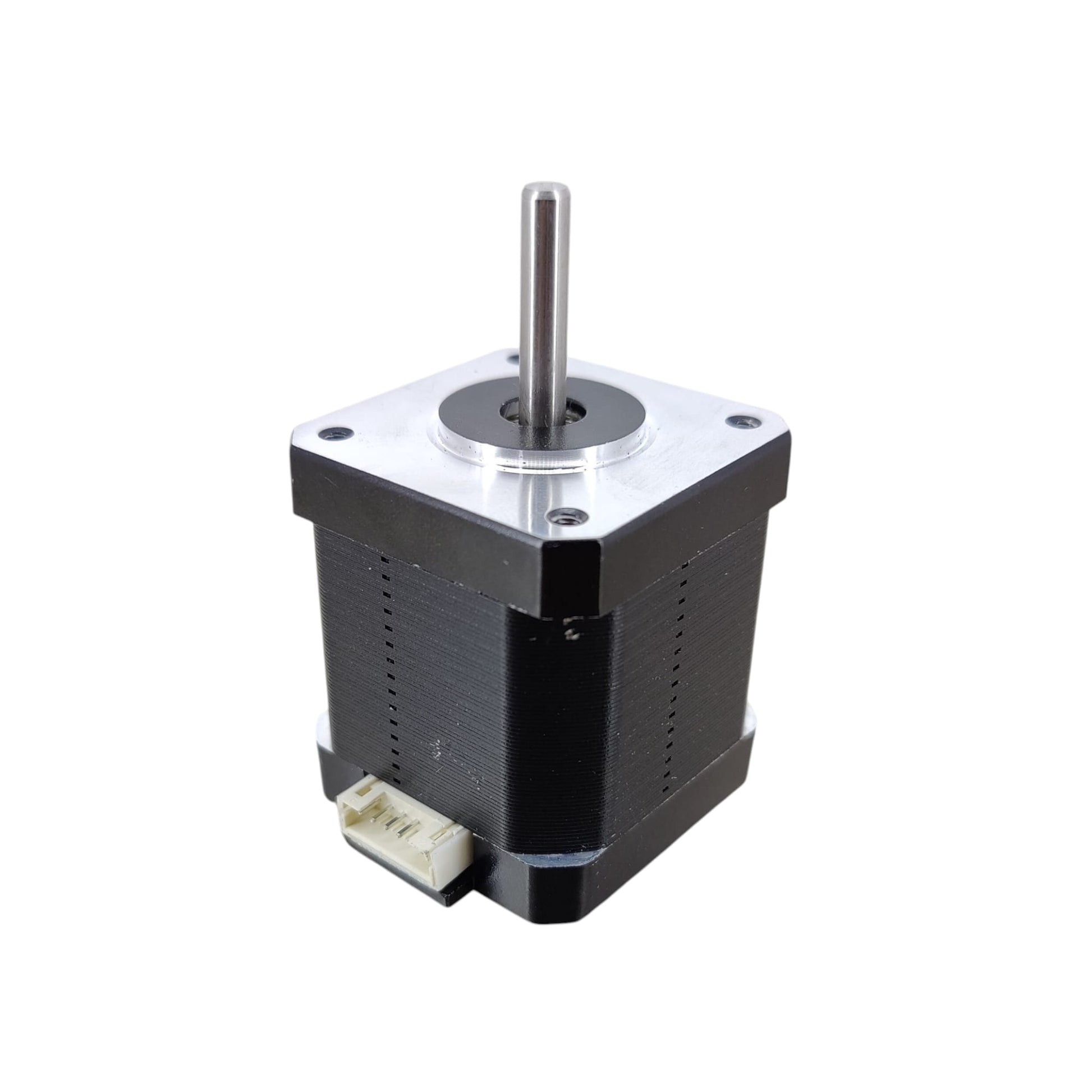 Rear profile of the NEMA 17 motor showing the 6-pin JST connector port.