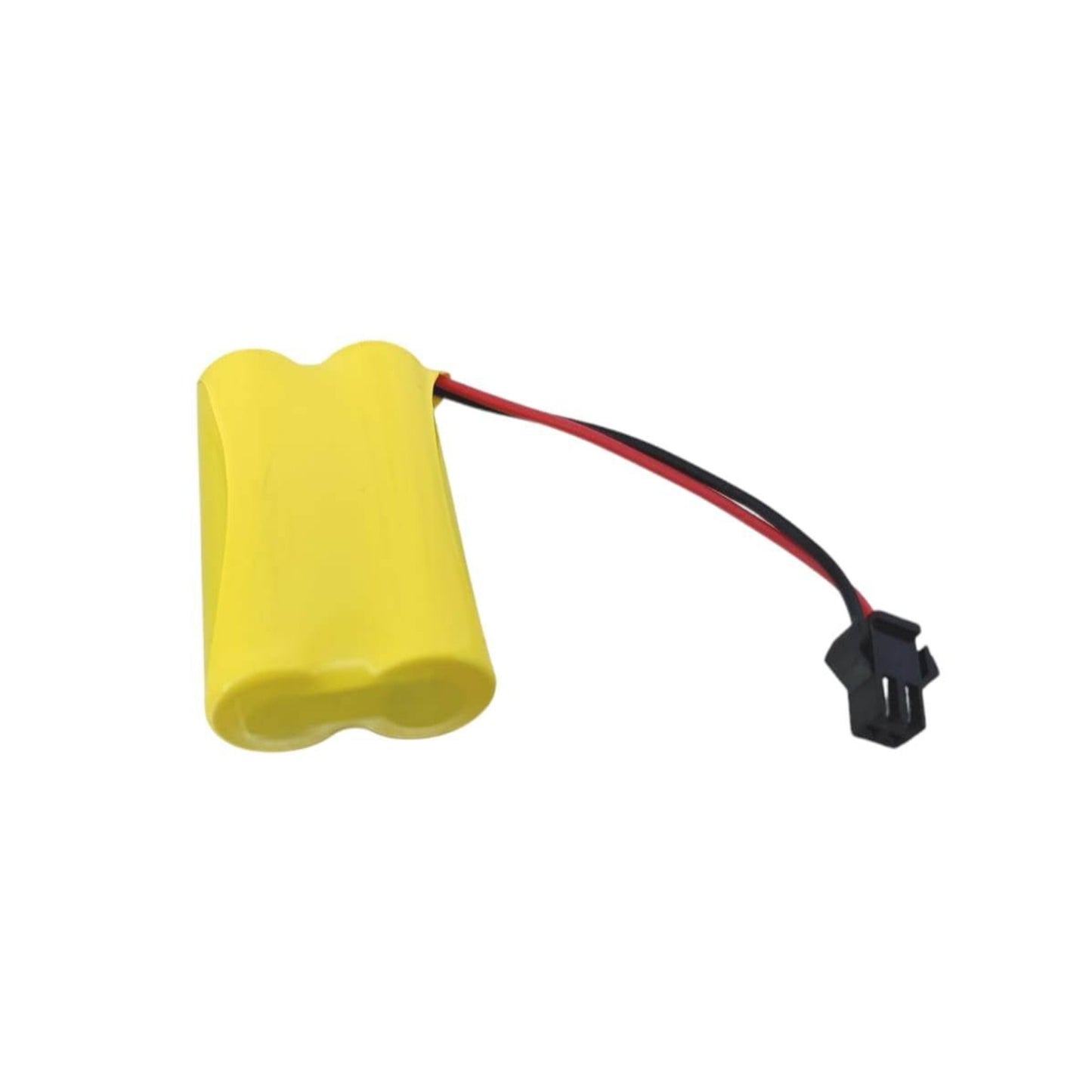 2.4V 500mAh rechargeable Ni-MH battery in yellow with wires for various electronic devices.