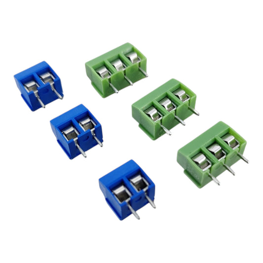 10-pack of blue and green PCB screw terminal block connectors