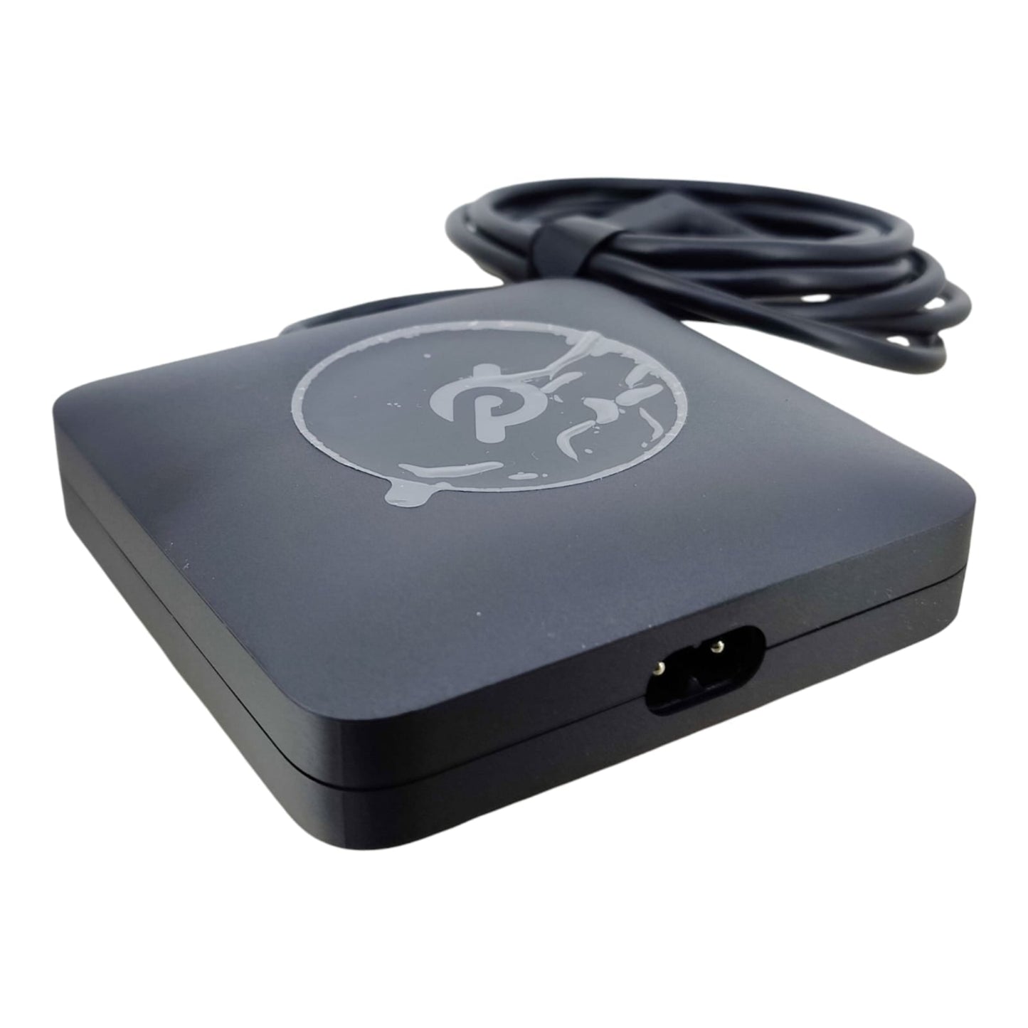 Top view of Peloton 65W USB-C Power Adapter (charger) showing Peloton logo.