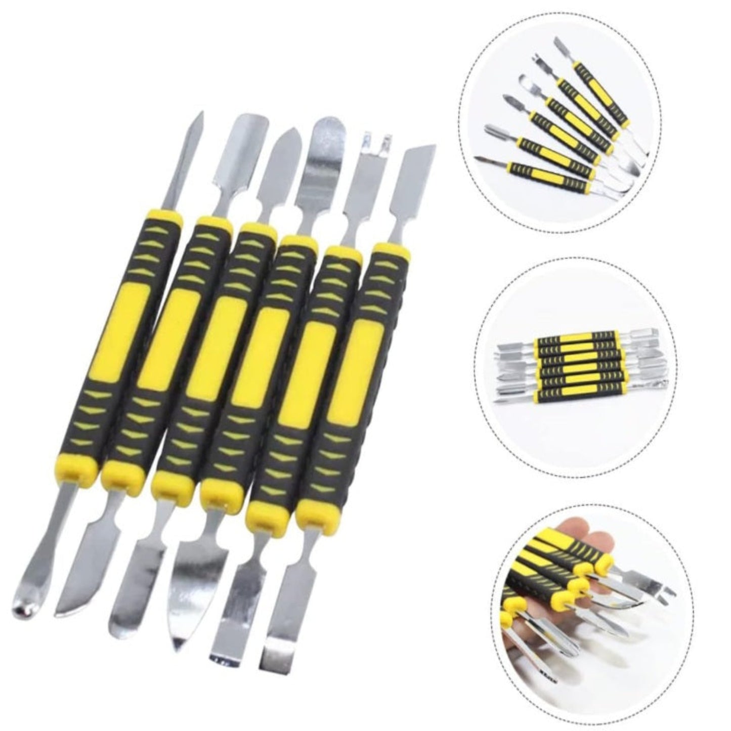 Hand holding a non-slip precision pry tool demonstrating ergonomic grip.