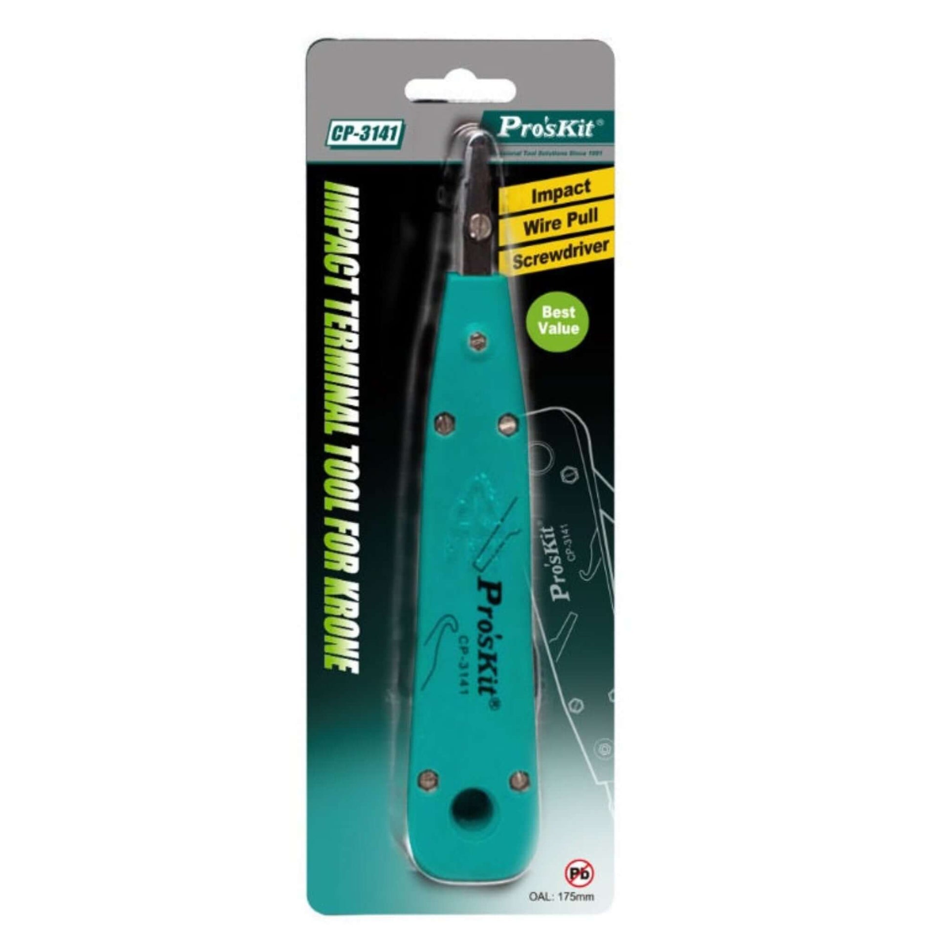 Retractable wire hook and flat blade on punch down tool