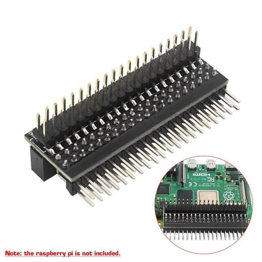 Raspberry Pi 4B GPIO double row straight pin header connector, 2x20 male pins for easy GPIO expansion.