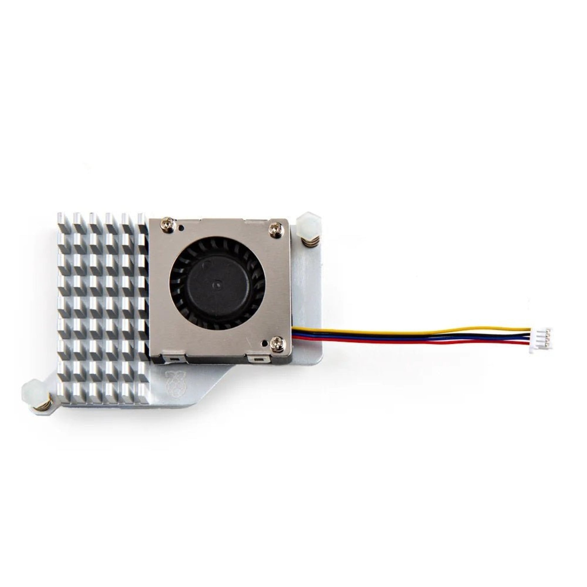 Raspberry Pi 5 Active Cooler with adjustable speed fan and metal heatsink for efficient cooling.
