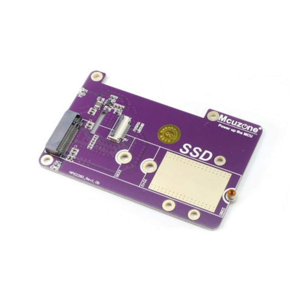 樹莓派5專用 PCIe to NVMe SSD 擴展板 MPS2280，紫色底板設計。深水埗新昌電腦提供現場技術支援及現貨到店取貨。