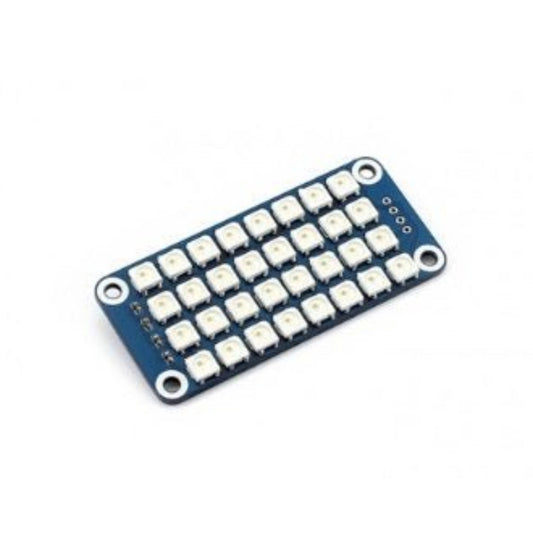 Raspberry Pi RGB LED Extension Board WS2812B with 32 colorful LEDs, designed for easy connection and control.