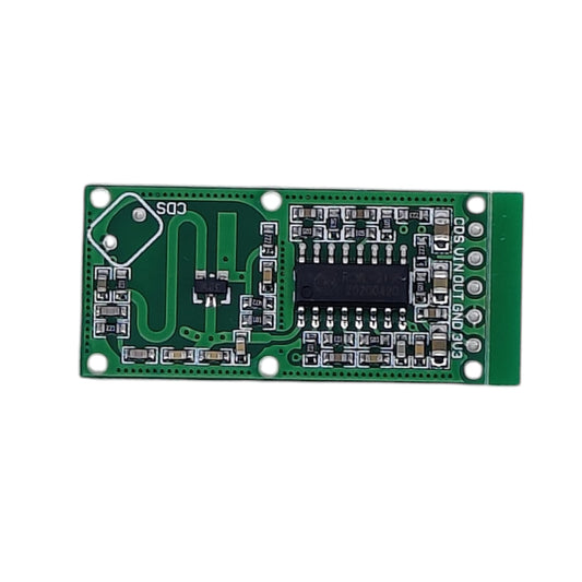 RCWL-0516 microwave radar sensor module front view with RCWL-9196 chip.