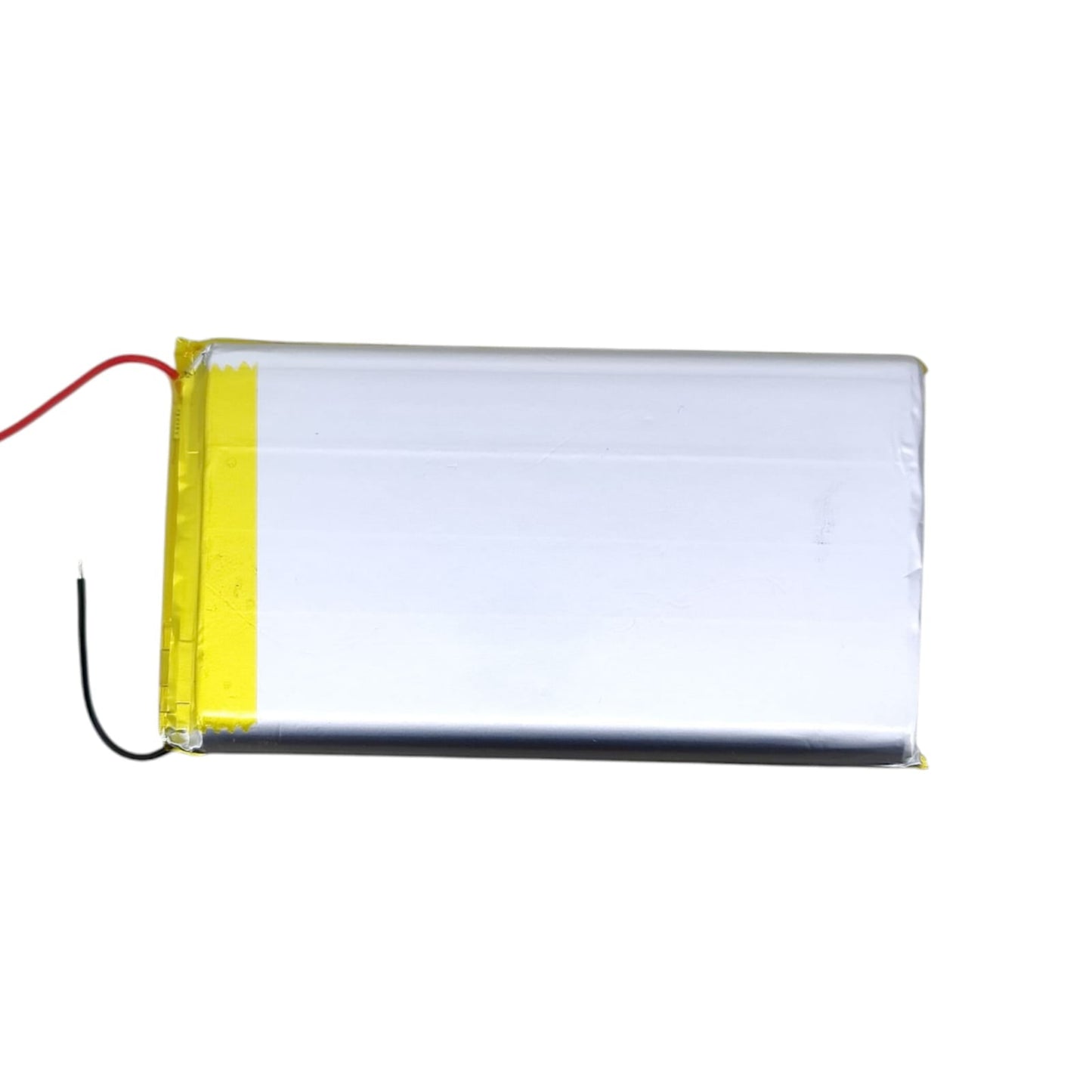 Back view of flat lithium battery pack showing thin profile.