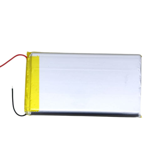 Back view of flat lithium battery pack showing thin profile.