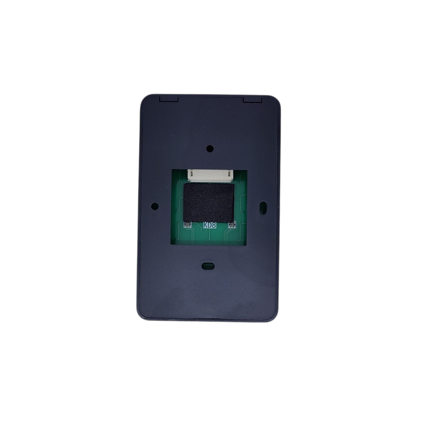 Rear view of the door access keypad showing the KD8 connector port and internal circuit board.