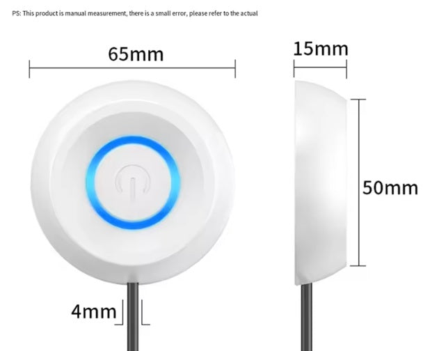 dimensions of round desktop power button