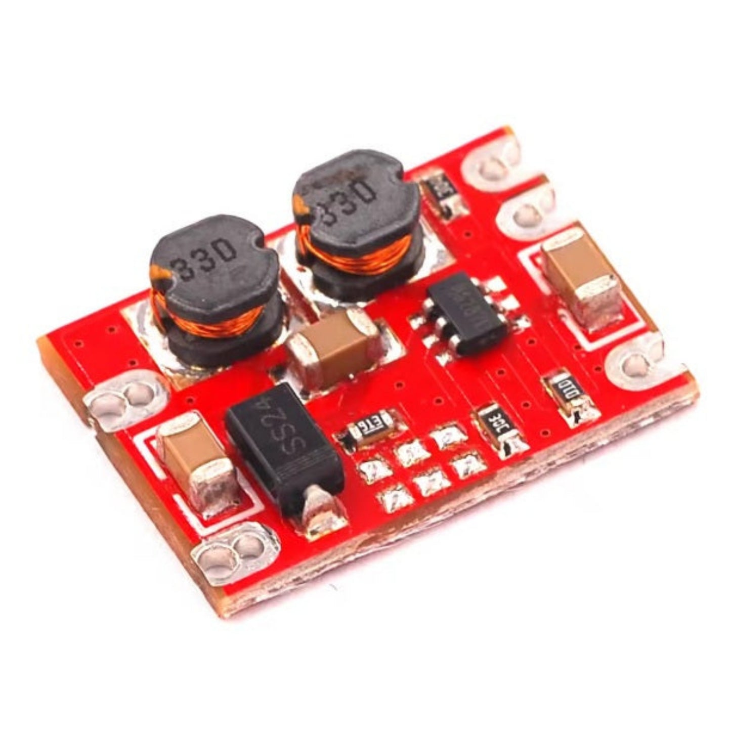 S09 DC-DC Automatic Buck-Boost Power Module angled view showing inductors and components