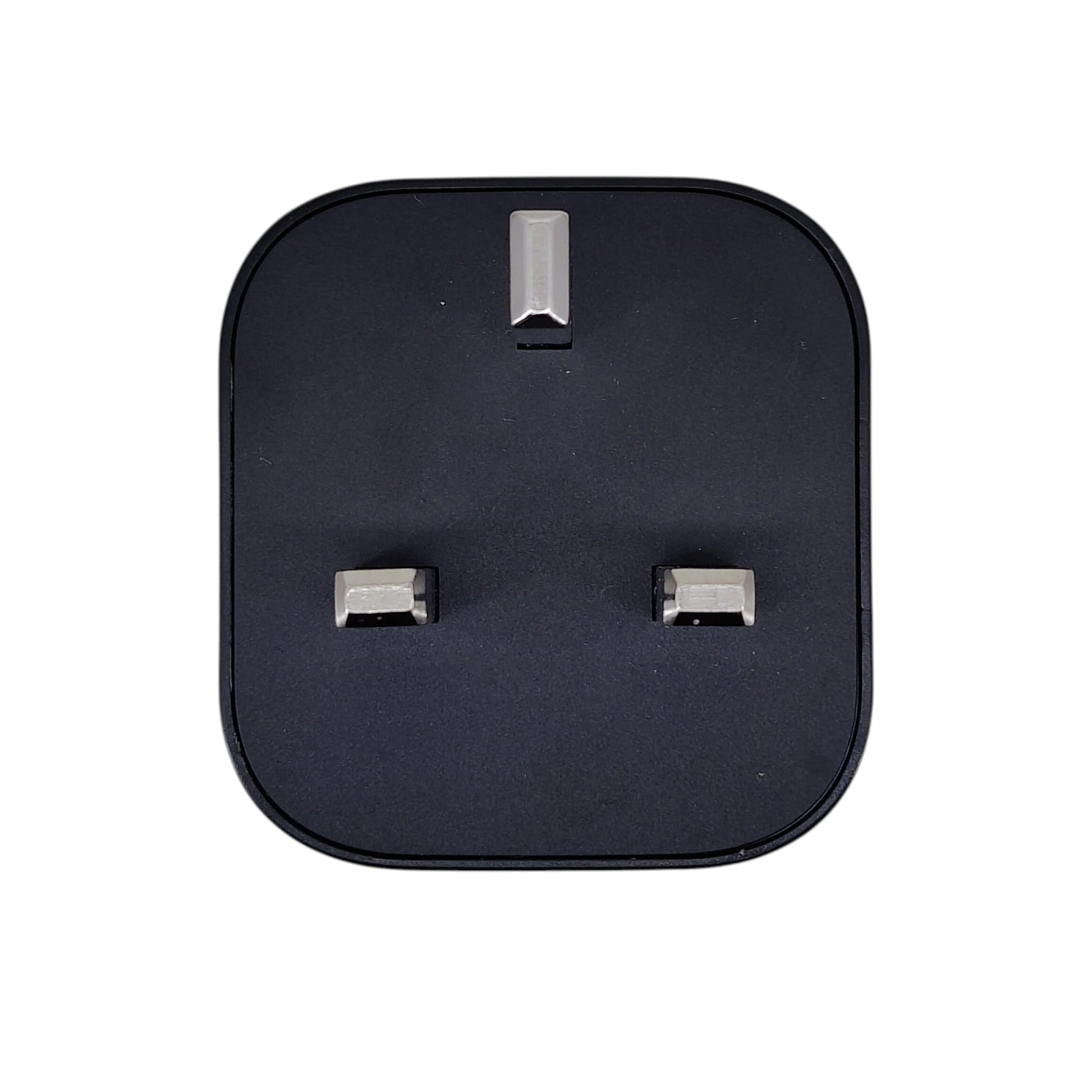 Top view of the Samsung 65W wall charger featuring a standard UK 3-pin plug.