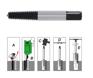 滑牙螺絲取出器套裝6pcs 