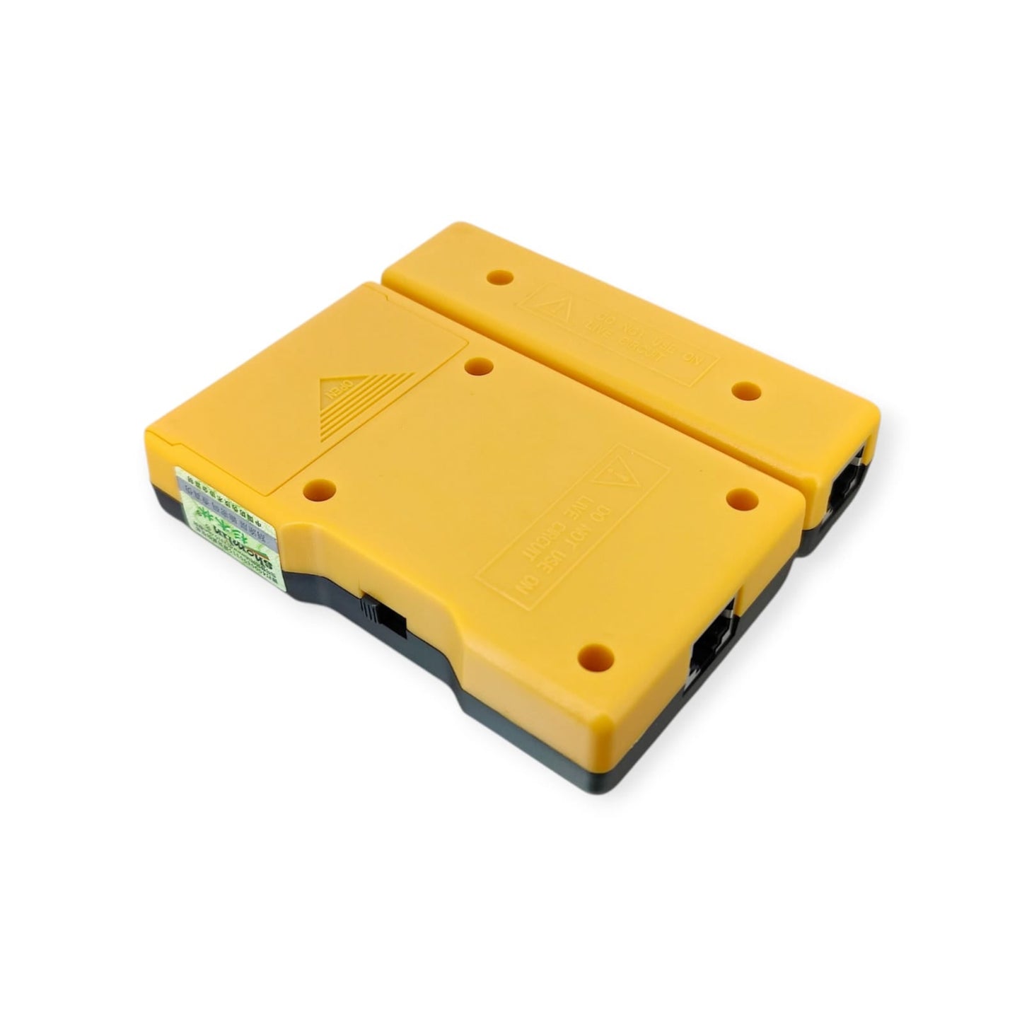 Back view of the Shomlin SML-8168F network tester showing the 9V battery compartment.