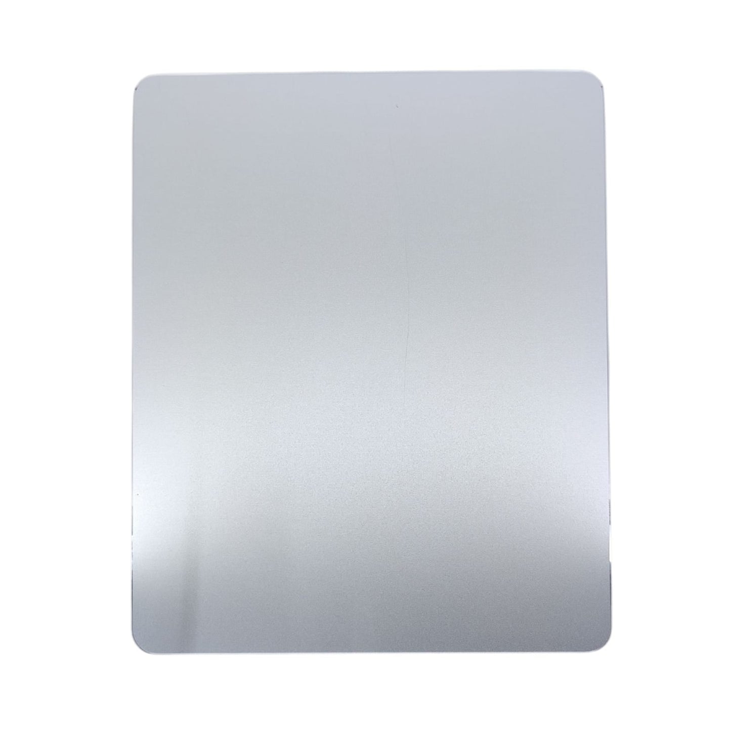 Silver aluminum alloy mouse pad, top-down view.