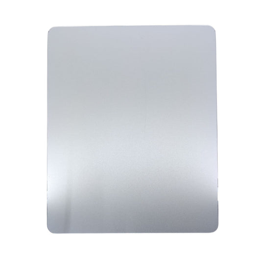 Silver aluminum alloy mouse pad, top-down view.