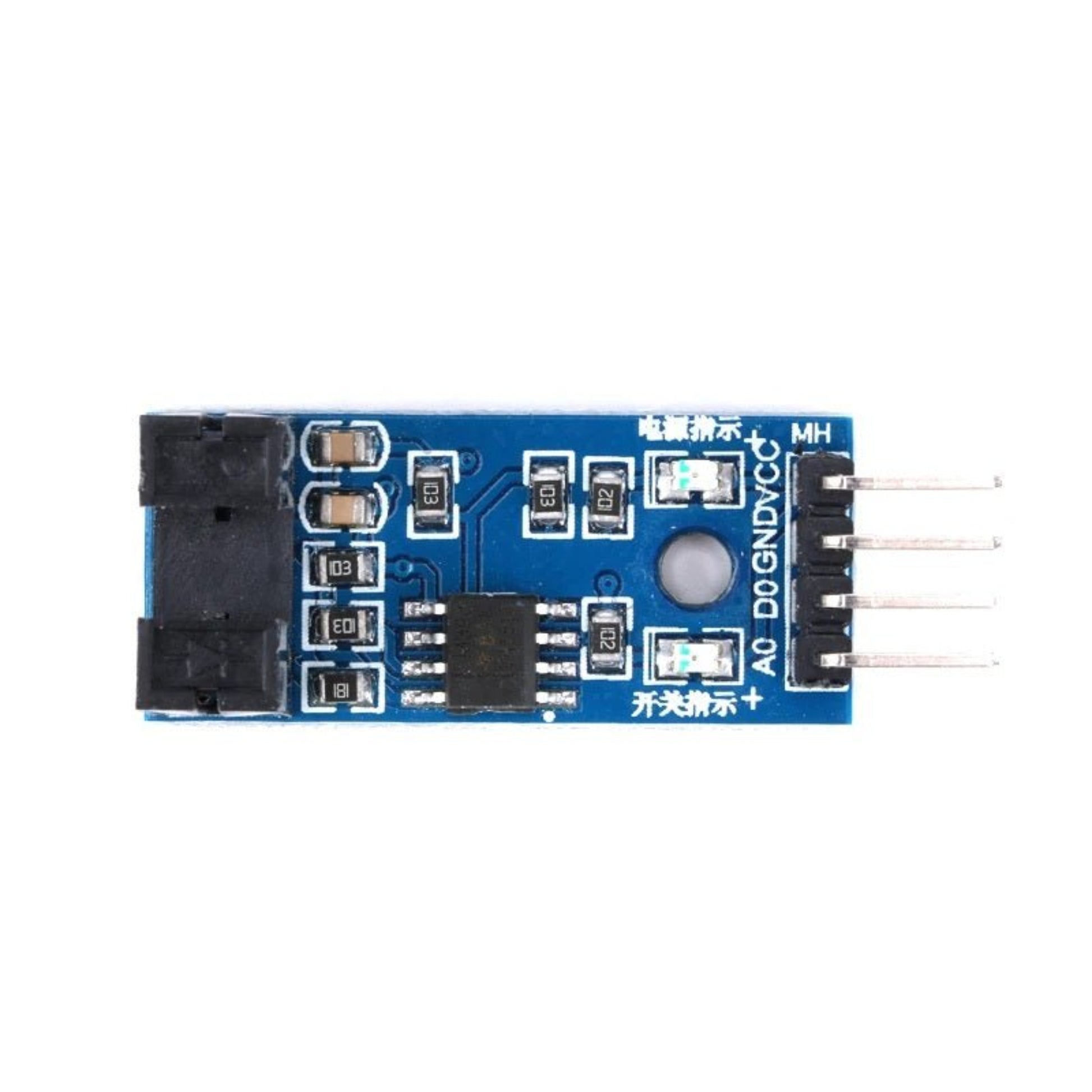 Optocoupler Speed Sensor Module for Arduino with infrared LED and NPN phototransistor components.