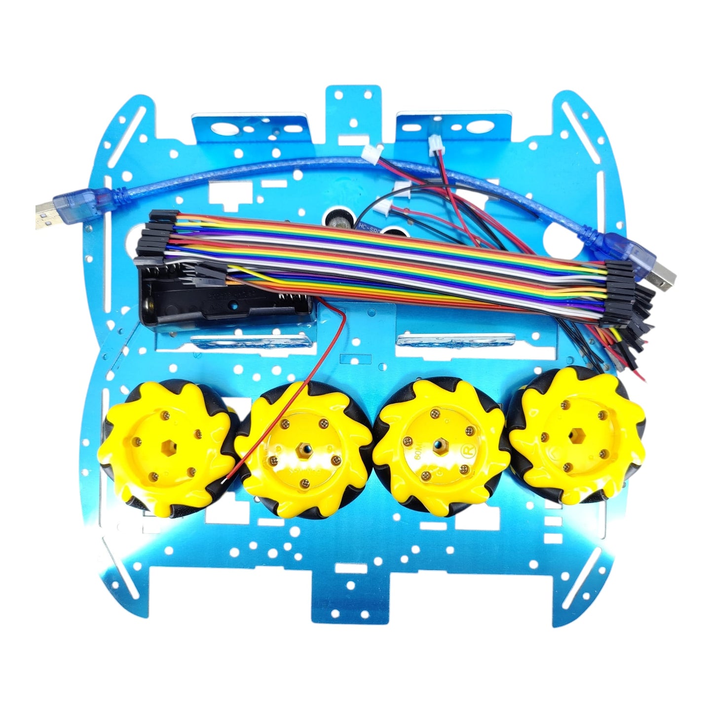 Detailed text list of all included electronic and hardware components for the DIY smart robot kit.