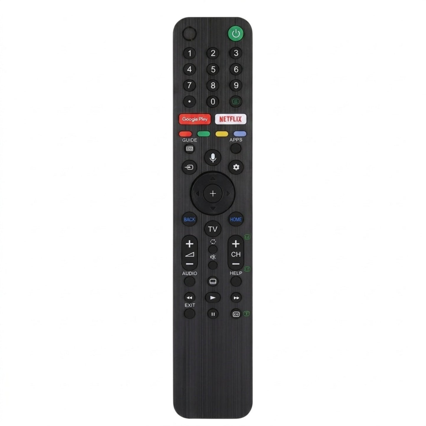 Front view of the TX-500P Sony replacement smart TV remote showing buttons.