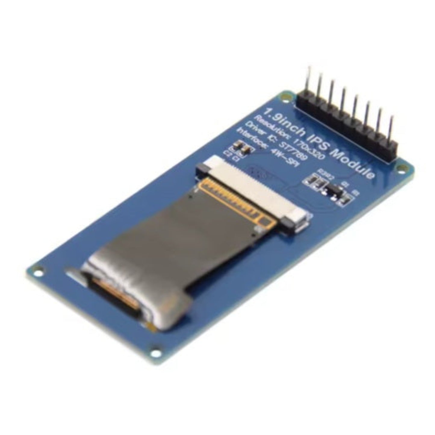 Side angle view of ST7789 display module with 8-pin header.