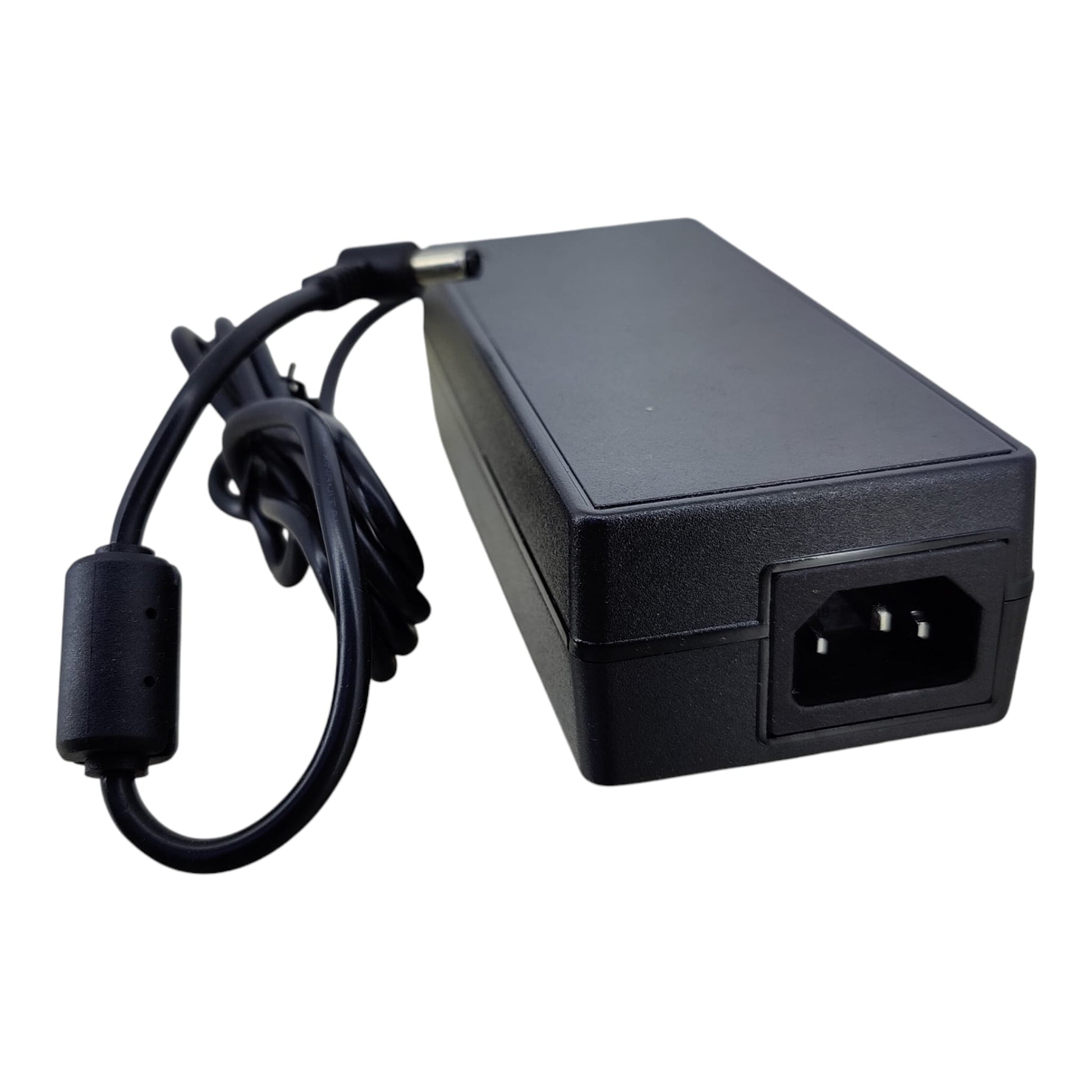 Standard 3-prong IEC C14 AC input socket on a 120W power adapter.