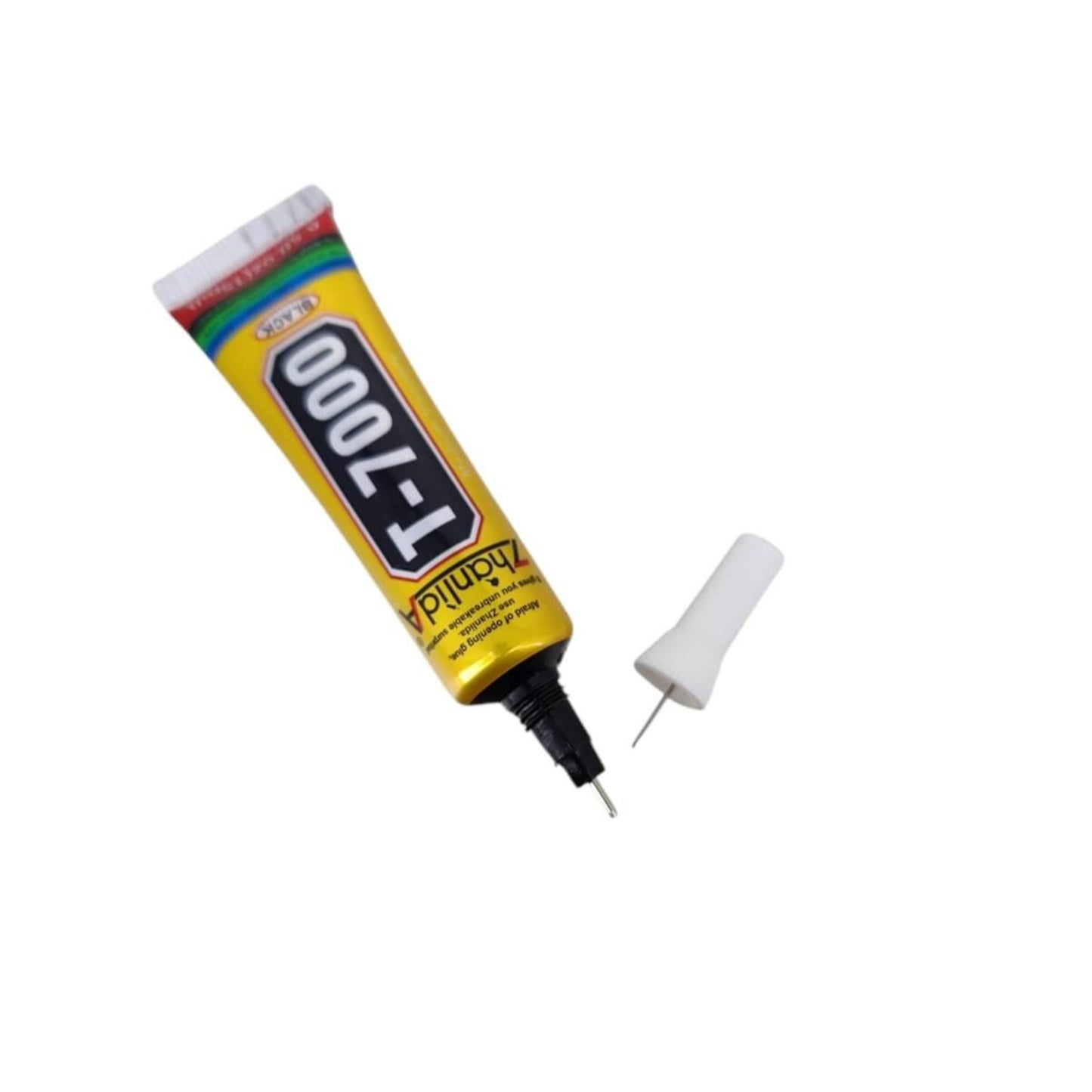 Bulaien T7000 15ML black contact adhesive tube with precision applicator tip for DIY repairs.