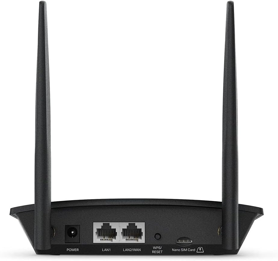TP-Link TL-MR100 back ports and Nano SIM card slot