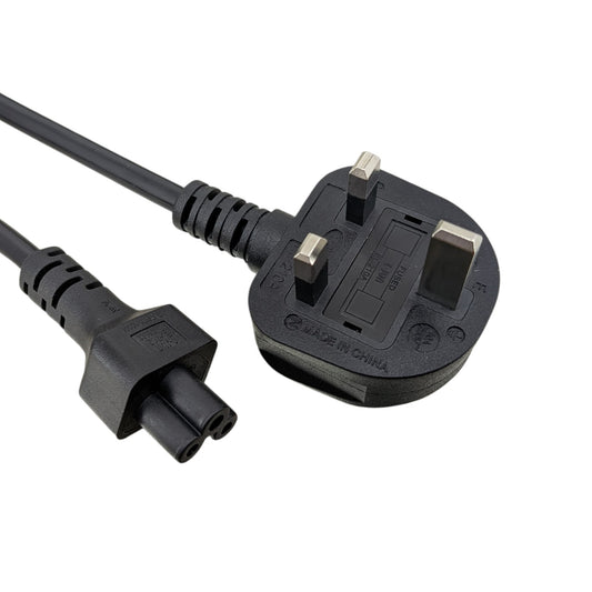 1.5 米英規三腳轉 IEC C5 電源線，清晰展示 E-JUN EL-210A 插頭及 EL-702 米奇頭接頭。