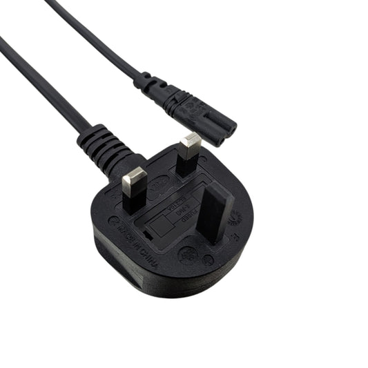 1.5 米英規三腳轉 8 字電源線，清晰展示 E-JUN EL-210A 插頭及 EL-703 8 字接頭。