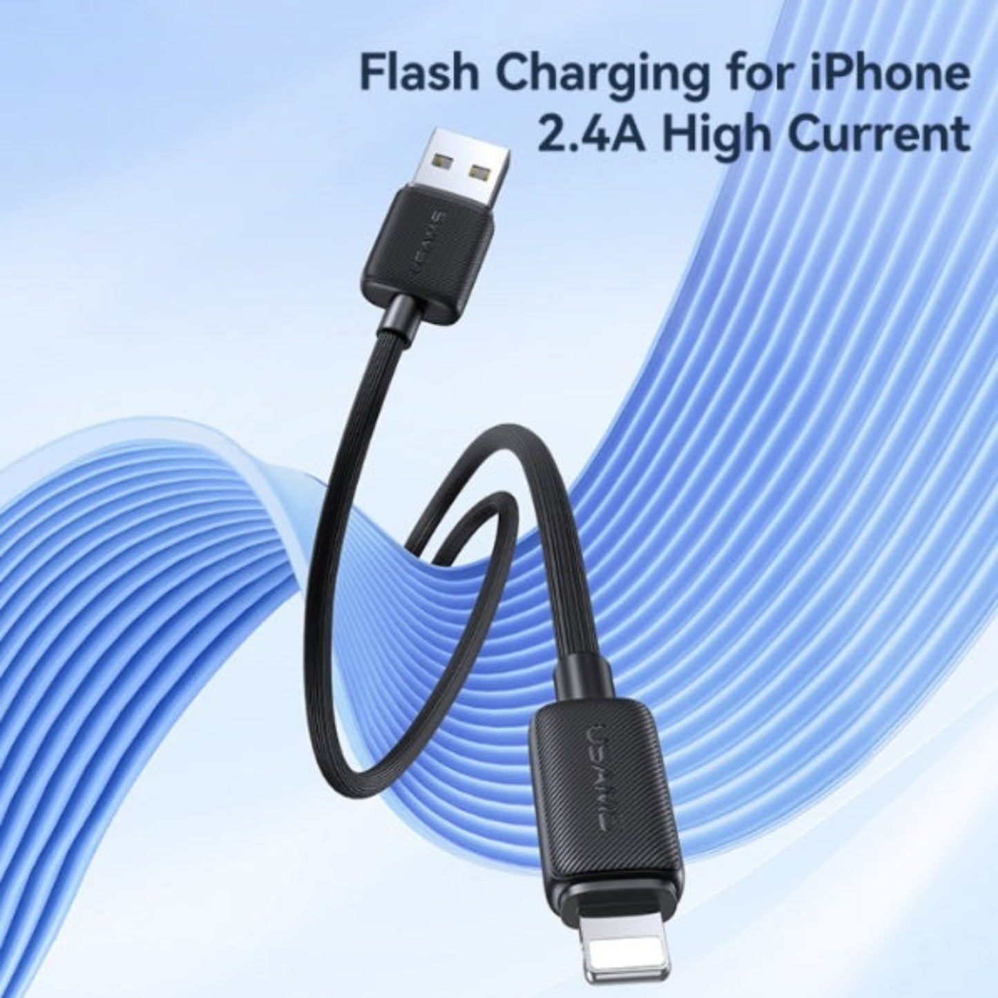USAMS 2.4A high-current flash charging data cable for iPhone.