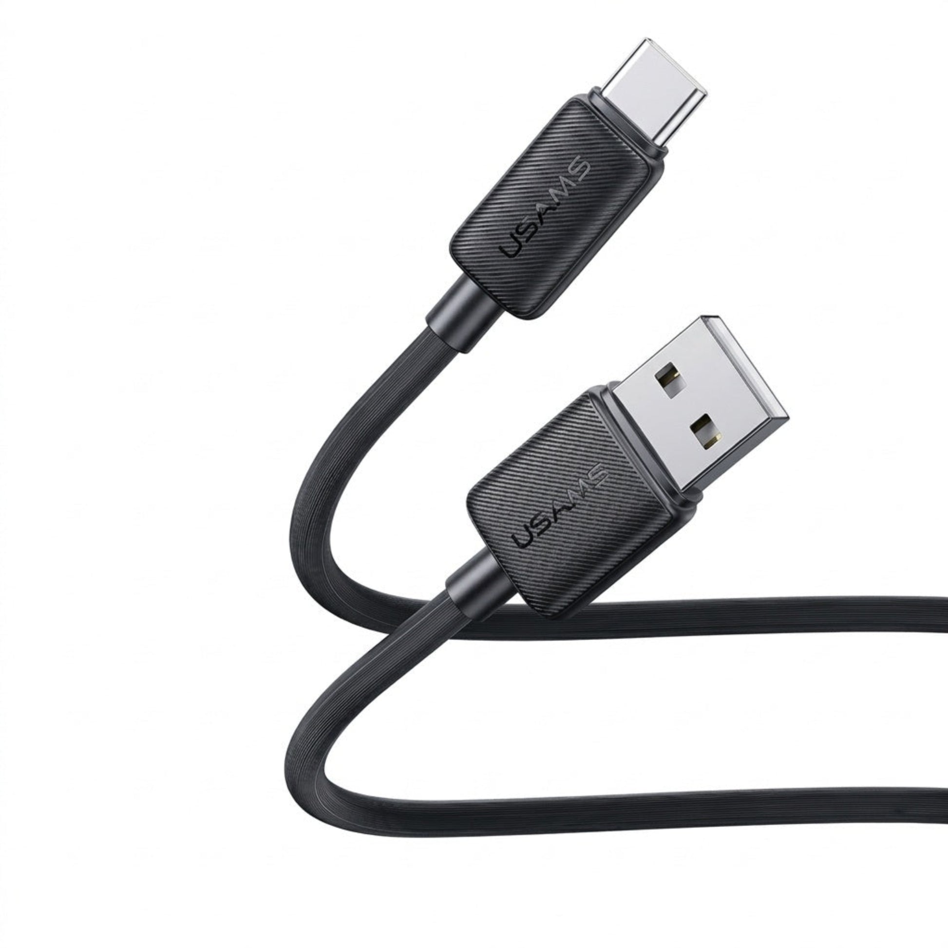 Close-up of USAMS USB-A to Type-C stepped terminal connectors.