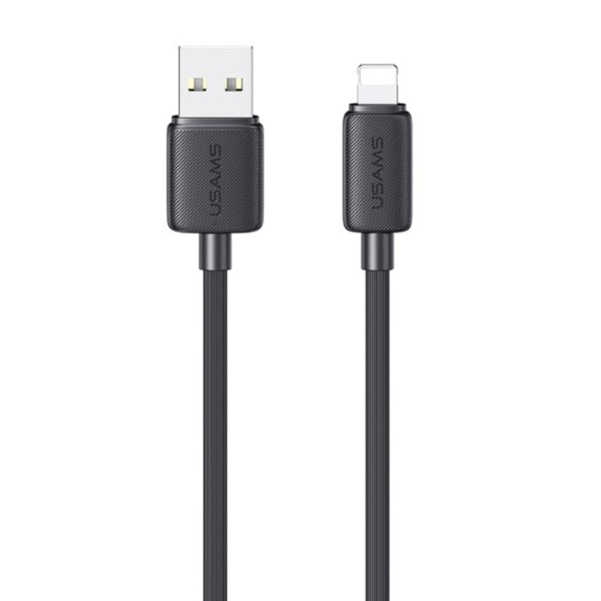 USAMS US-SJ699 2.4A USB to Lightning fast charging data cable, black, 3m length.