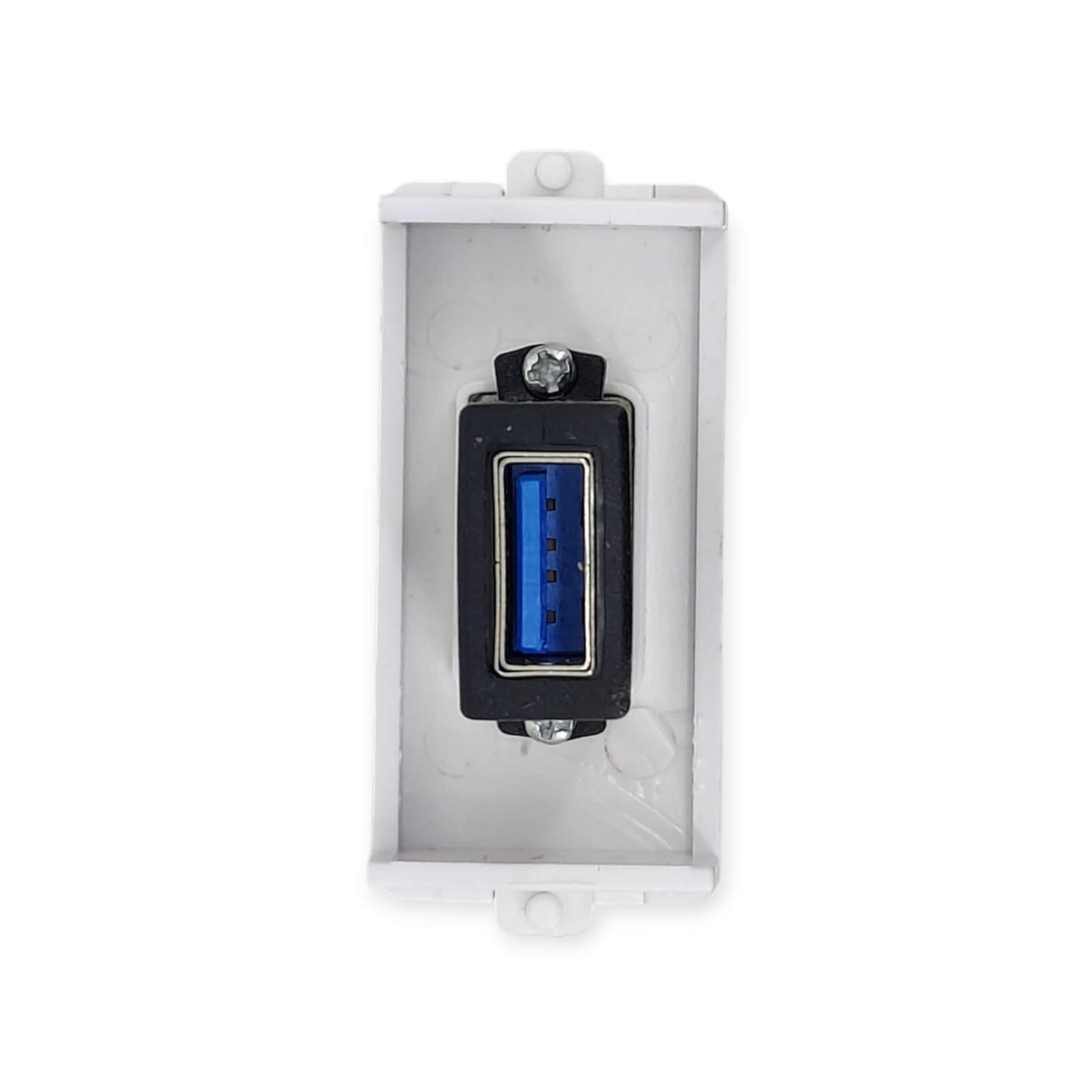 Rear view of the USB 3.0 keystone module showing the female port.
