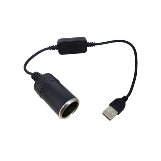 USB 5V to 12V Car Cigarette Lighter Adapter for powering devices on-the-go, compact design for convenience.