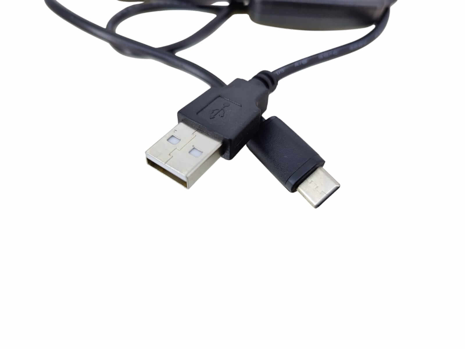 USB-A to USB-C power cable with on/off switch, 1 meter length for 5V 3A devices.