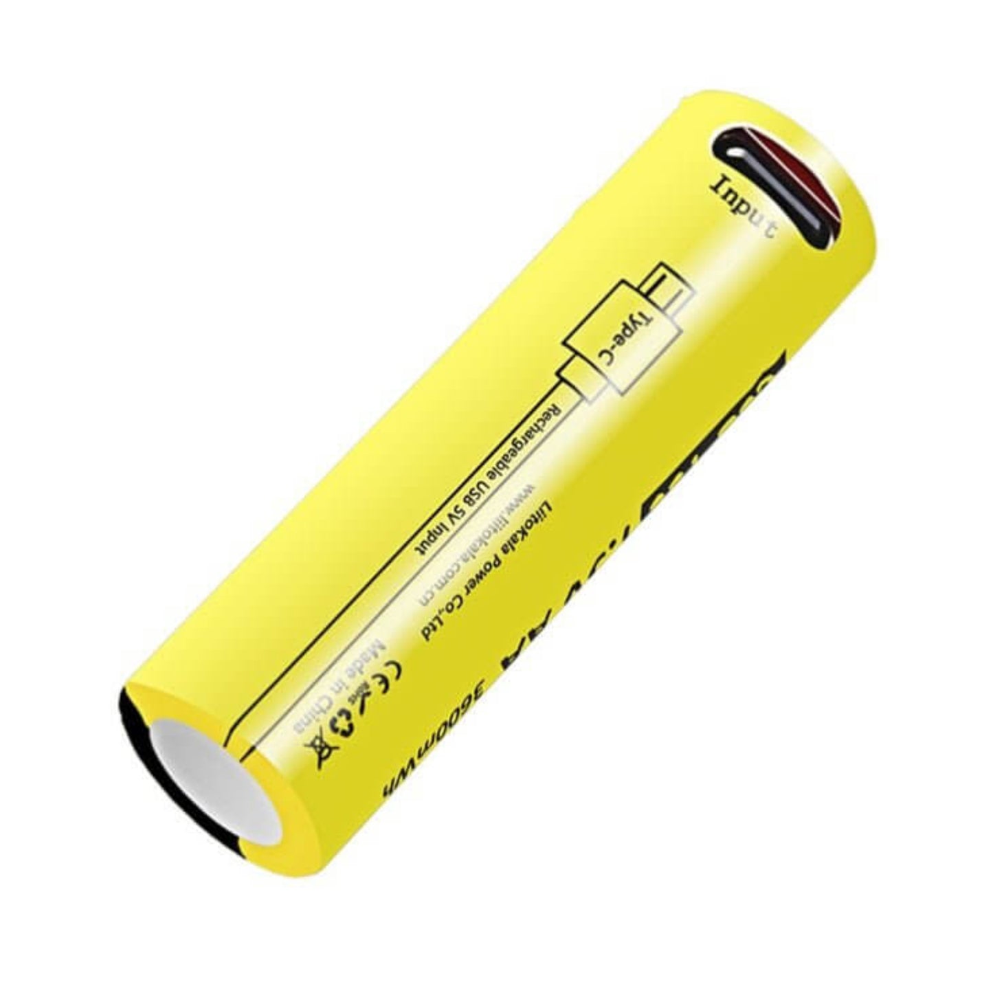 LiitoKala USB-T36 1.5V AA rechargeable lithium battery with USB Type-C charging feature.