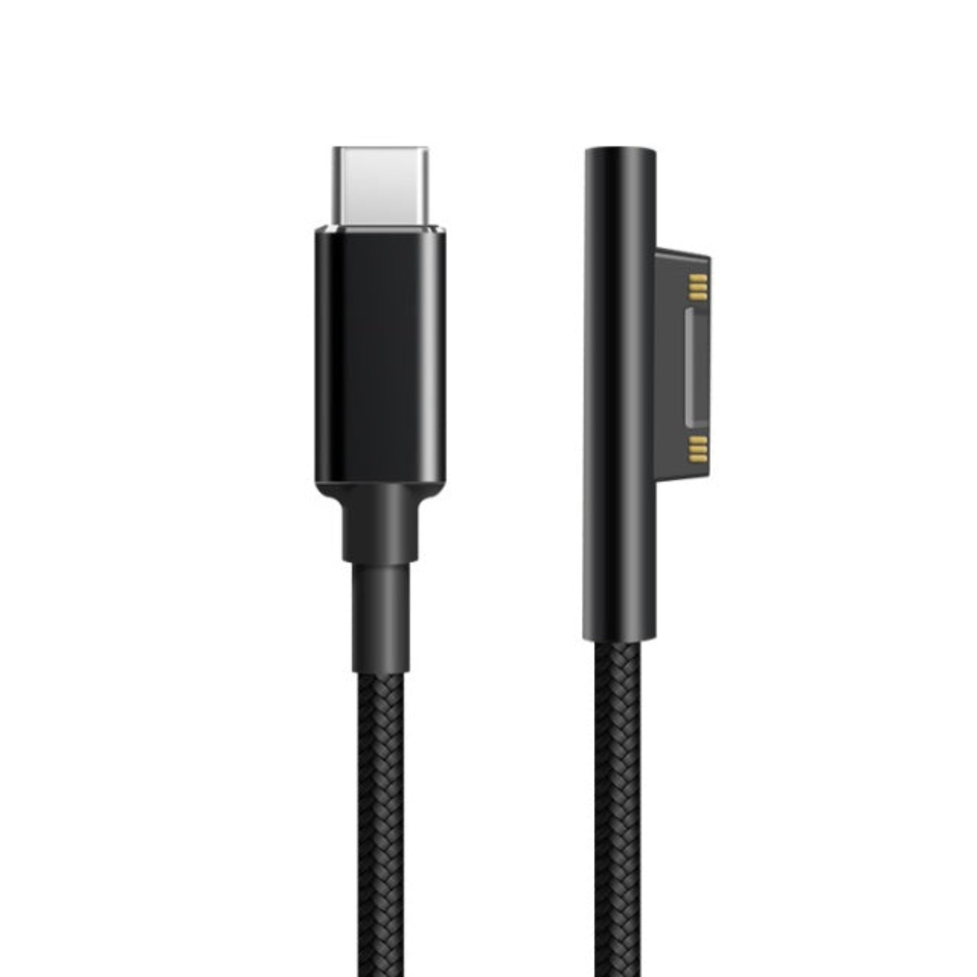 Close up of USB-C connector and magnetic Surface Connect plug for Microsoft Surface.