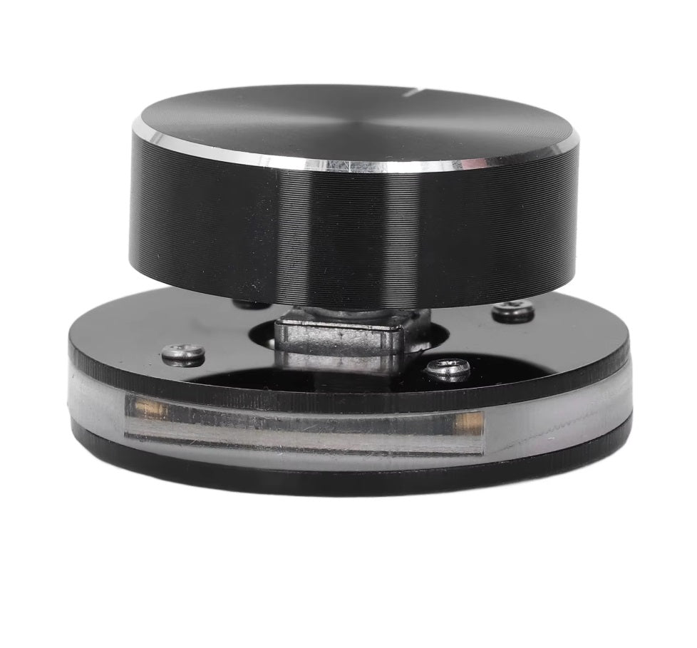 USB-C volume control knob with RGB light for seamless audio adjustments on PC and devices.