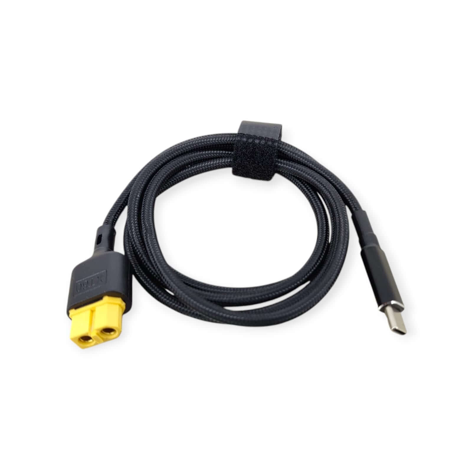 USB-C to XT60 (Female) charging cable, 1 meter long, designed for powering devices and batteries.