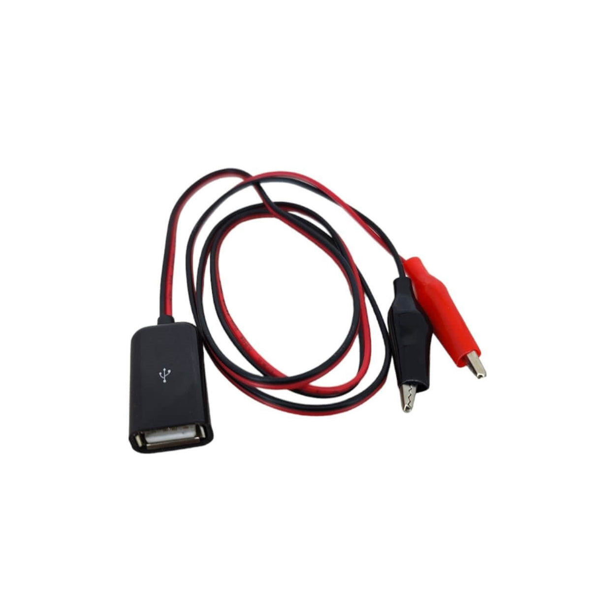 USB to dual copper alligator clip test leads, 60cm wire for multimeter and voltage testing, durable and high-performance.