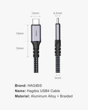 Load image into Gallery viewer, Hagibis Type-c to Type-c Cable USB4.0 1.2 Meters
