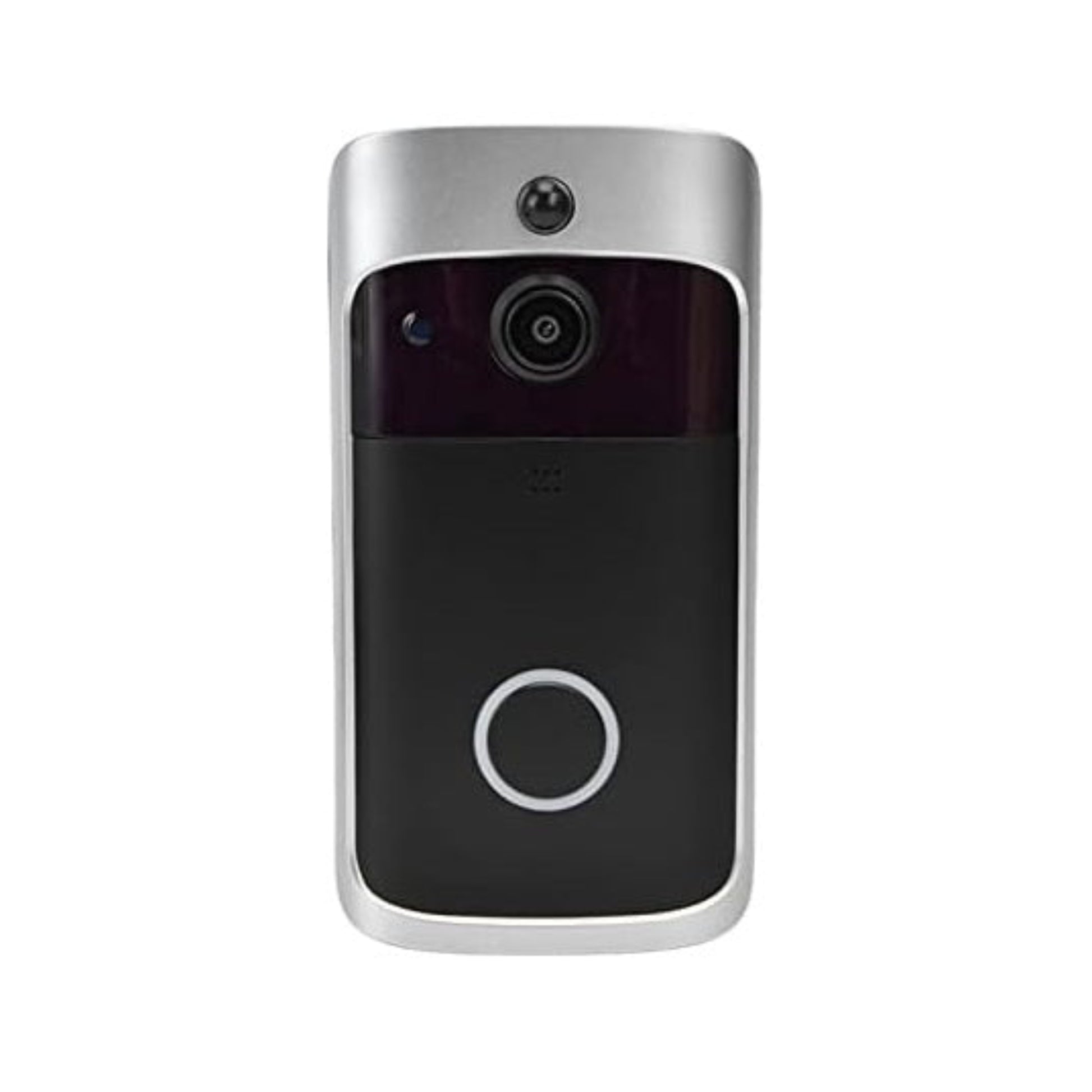 Front view of the V5 Smart WiFi Video Doorbell in silver and black.