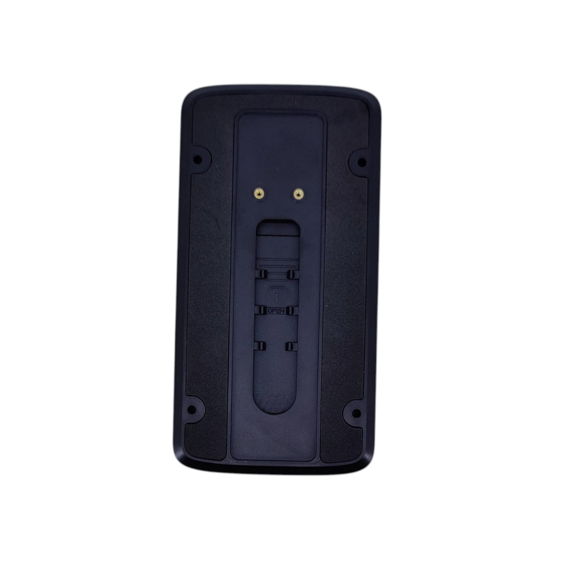 Rear view of the V5 smart doorbell mounting bracket used for securing the device to the door or wall surface.